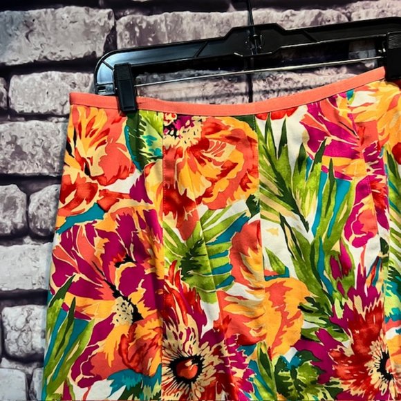 Bandolino Floral Multicolored A-Line Skirt Size 12P - Picture 6 of 9